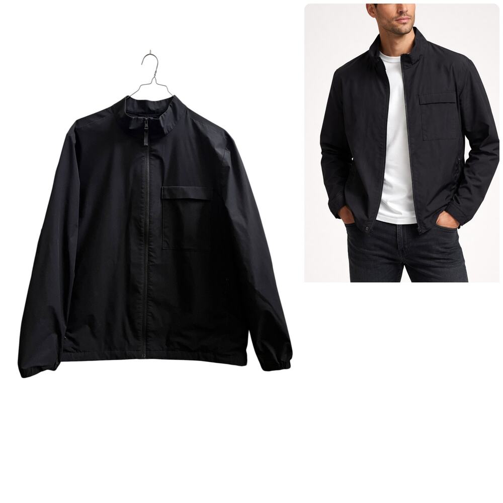 Banana Republic Men’s  Black Motion Tech Zip Pockets Zip Up Jacket XL #672369
